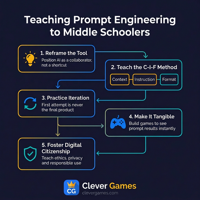 Infographic: 5 Steps to Teaching Prompt Engineering to Middle Schoolers